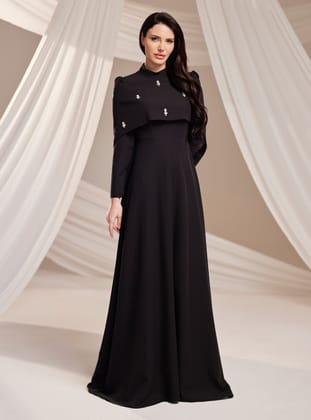 Aria Abiye Elbise - Siyah - Burak Baran Fashion