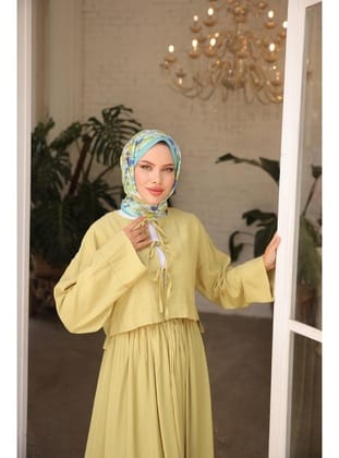 Çilek Kumaş Önü Bağlamalı Kimono Etekli Takım 