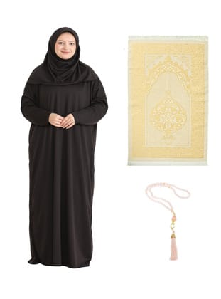 Namaz Elbisesi Seccade ve Tesbih Seti Brown