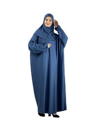 Namaz Elbisesi Seccade ve Tesbih Seti İndigo