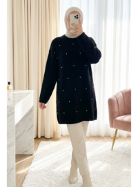 Taş Detaylı Triko Tunik