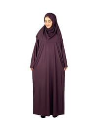 Tesettür Namaz Elbisesi Seti Vişne