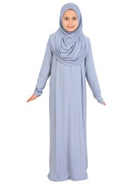 Penye Çocuk Namaz Elbisesi Çantalı Gri