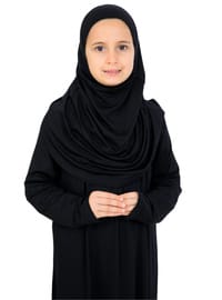 Penye Çocuk Namaz Elbisesi Çantalı Siyah