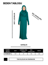 Penye Çocuk Namaz Elbisesi Çantalı Zümrüt