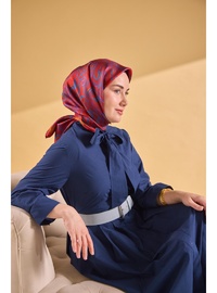 Twill İpek Eşarp Line Koyu Kiremit