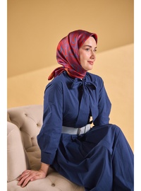 Twill İpek Eşarp Line Koyu Kiremit
