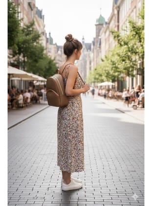 Vizon Dokulu Mini Sırt Çantası - Şık Tasarım Günlük Sırt Çantası Vizyon