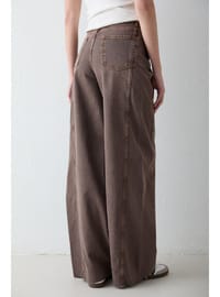 Bol Paça Denim Pantolon 32 8003 Kahverengi