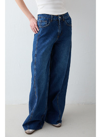 Bol Paça Denim Pantolon 32 Lacivert
