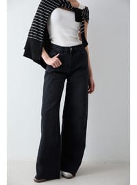 Bol Paça Denim Pantolon 32 8003 SİYAH
