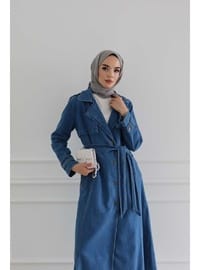 Denim Trençkot Mavi