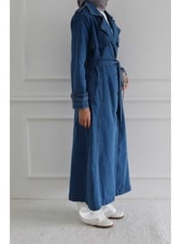 Denim Trençkot Mavi