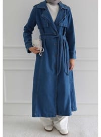 Denim Trençkot Mavi