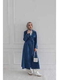 Denim Trençkot Mavi