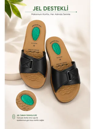 Vizyon 4507 Hafif Yumuşak Tabanlı Comfort Jelli Cırtlı Kadın Terlik