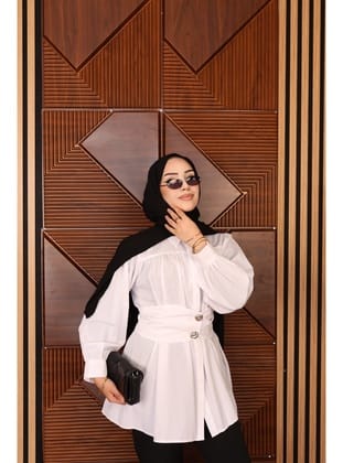 Sarı Dügmeli Korsajlı Tunik