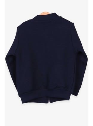 Breeze Erkek Çocuk Hırka Basic Cepli Armalı 2-6 Yaş, Lacivert