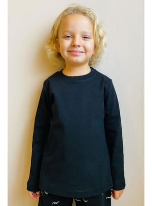 Breeze Erkek Çocuk Uzun Kollu Tişört Basic 4-8 Yaş, Siyah