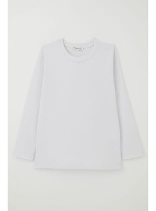 Breeze Erkek Çocuk Uzun Kollu Tişört Basic 9-14 Yaş, Beyaz