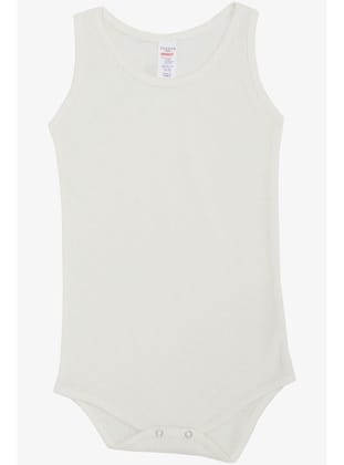 Breeze Erkek Bebek Çıtçıtlı Atlet Zıbın Body Jakarlı 9 Ay-3 Yaş, Ekru