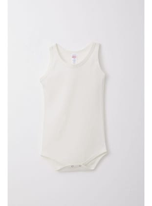 Breeze Erkek Bebek Çıtçıtlı Atlet Zıbın Body Jakarlı 9 Ay-3 Yaş, Ekru