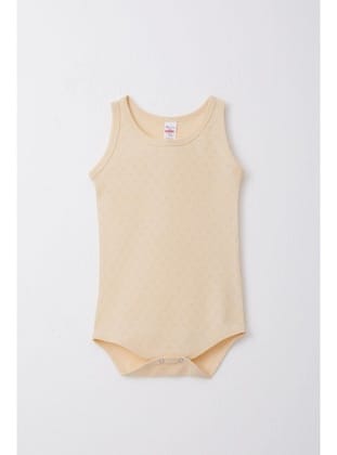 Breeze Erkek Bebek Çıtçıtlı Atlet Zıbın Body Jakarlı 9 Ay-3 Yaş, Krem
