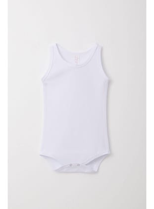 Breeze Kız Bebek Atlet Zıbın Body Çizgili 9 Ay-3 Yaş, Beyaz