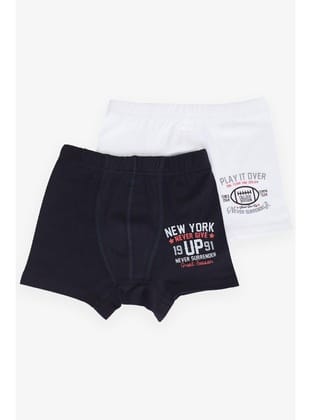 Katamino Erkek Çocuk Boxer 2 Li Slogan Temalı Yazı Baskılı 1-10 Yaş, Karışık Renk
