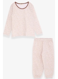 Kız Bebek Pijama Takımı Bej Melanj
