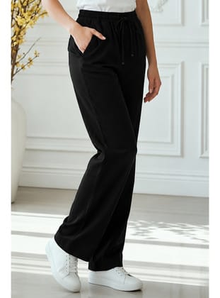 Modal Beli Lastikli Pantolon S2382 Siyah