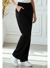 Modal Beli Lastikli Pantolon S2382 Siyah