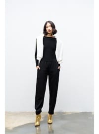 Yüksek Bel Comfort Fit Jogger Siyah