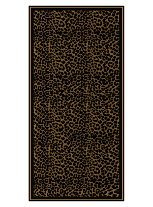 Black Leopard Desenli Plaj Beach Pareo - Iç Göstermeyen Parlak Kumaş - 75x155 cm