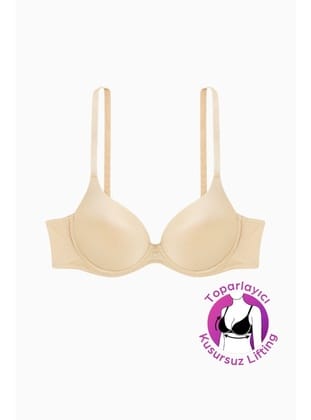 Dolgulu Push Up, Kusursuz Lifting Toparlayıcı Sütyen - Ten - 2529
