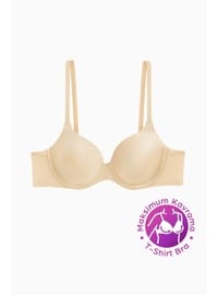 T shirt Bra Dolgusuz Sabit Kalın Askı Ten Rengi