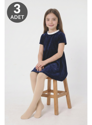 Kız Çocuk 3 lü Mikro 40 Alma Külotlu Çorap - L400