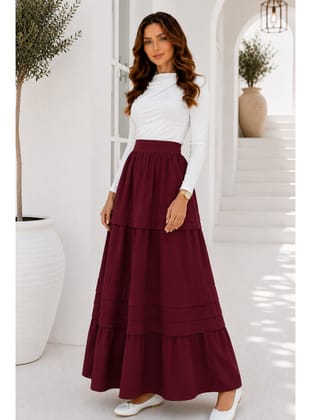 Kat Kat Kloş Etek S2306 Bordo