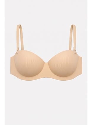 Lotus Lazer Dikişsiz Balensiz Push Up Sütyen - Ten - 2818