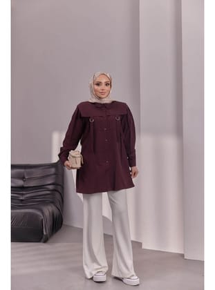 POPLİN GÖMLEK - MÜRDÜM