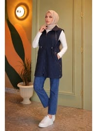 Kapitone Yelek Lacivert