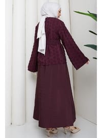 Halka Desen Kabartmalı İkili Takım Bordo HM2881