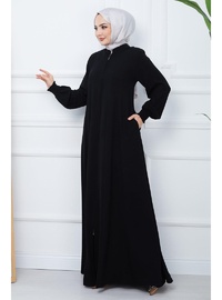 Parçalı Mevlana Ferace Siyah HM2362