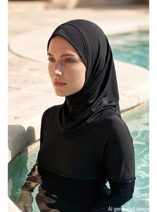 Eşarp Yüzücü Bone 1112-01 Siyah