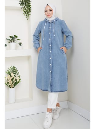 Kadın Mavi Denim Kot Kap
