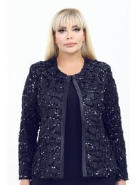 Büyük Beden 4029 Lacivert Ceket Bluz Takım Lacivert