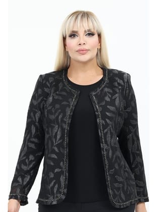 Büyük Beden 4076 Siyah Ceket+Bluz Takım SİYAH
