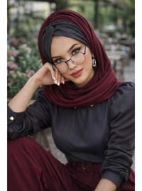 Füme Bordo Burgu Hazır Şal