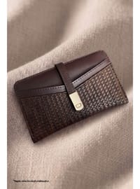 Hasır Dokulu Acı Kahve Cüzdan