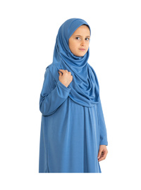 Çocuk Namaz Elbisesi Seti 8 12 Yaş İndigo